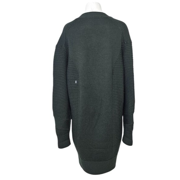 Kit and Ace Long Line Button Front Cardigan, Merino Wool, Green, Oversized, XS/S - Picture 2 of 11